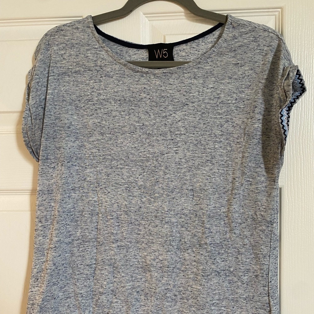 Blue shirt with design on sleeve size medium